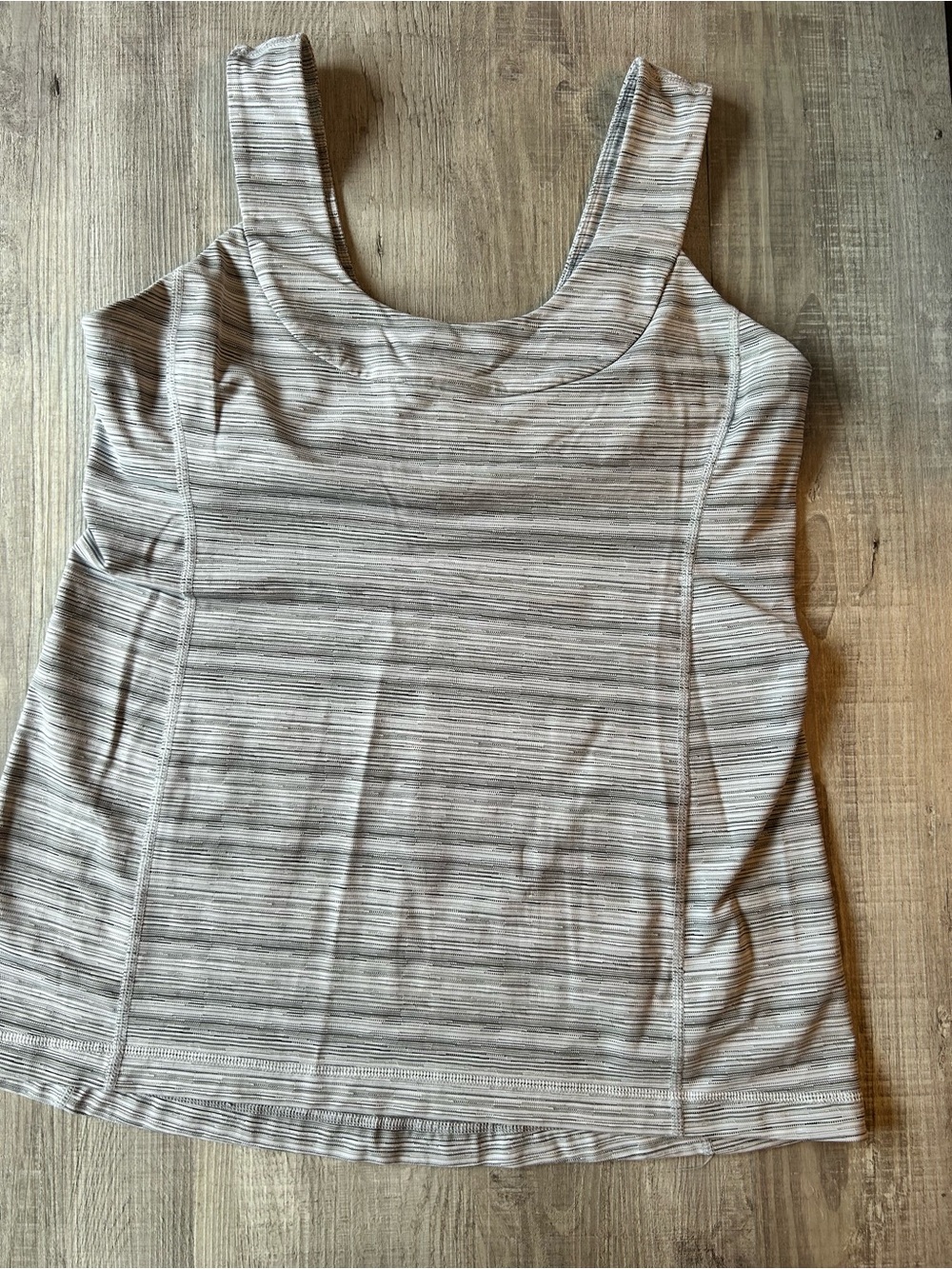 lululemon athletica Light Gray Striped Scoop Tank • 12